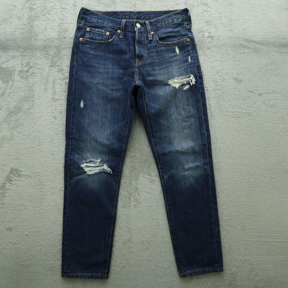 Levi's 501 Jeans Women's Size 26 Blue Mid-Rise Straight 28" Inseam Distressed